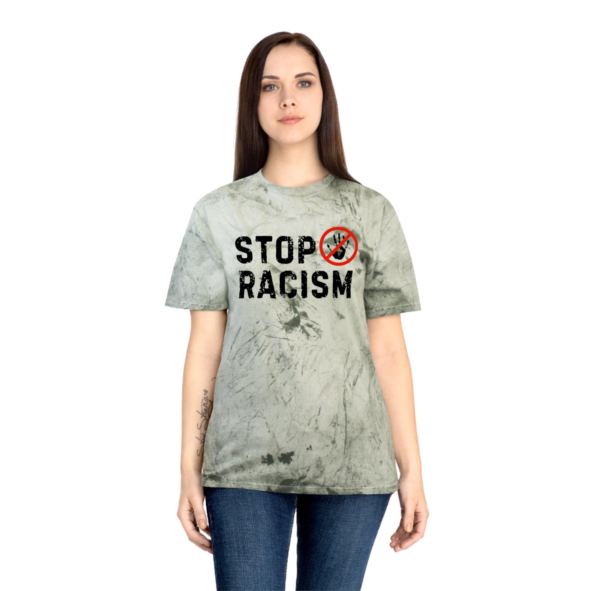 Stop Racism T-Shirt — Vintage Tie-Dye Protest Tee