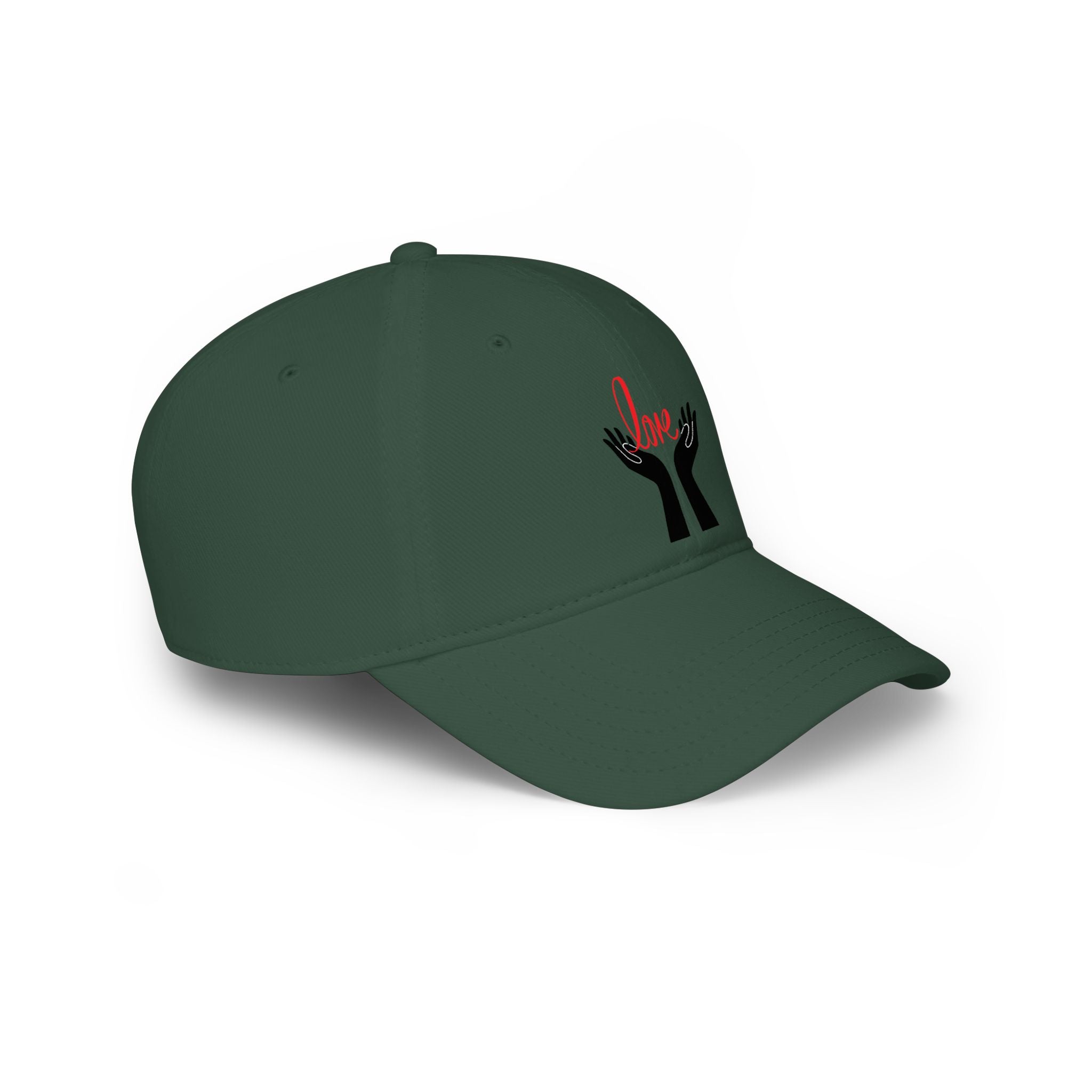 Prayer Hands Baseball Cap — Minimal Black Hands Embroidered Low Profile Hat