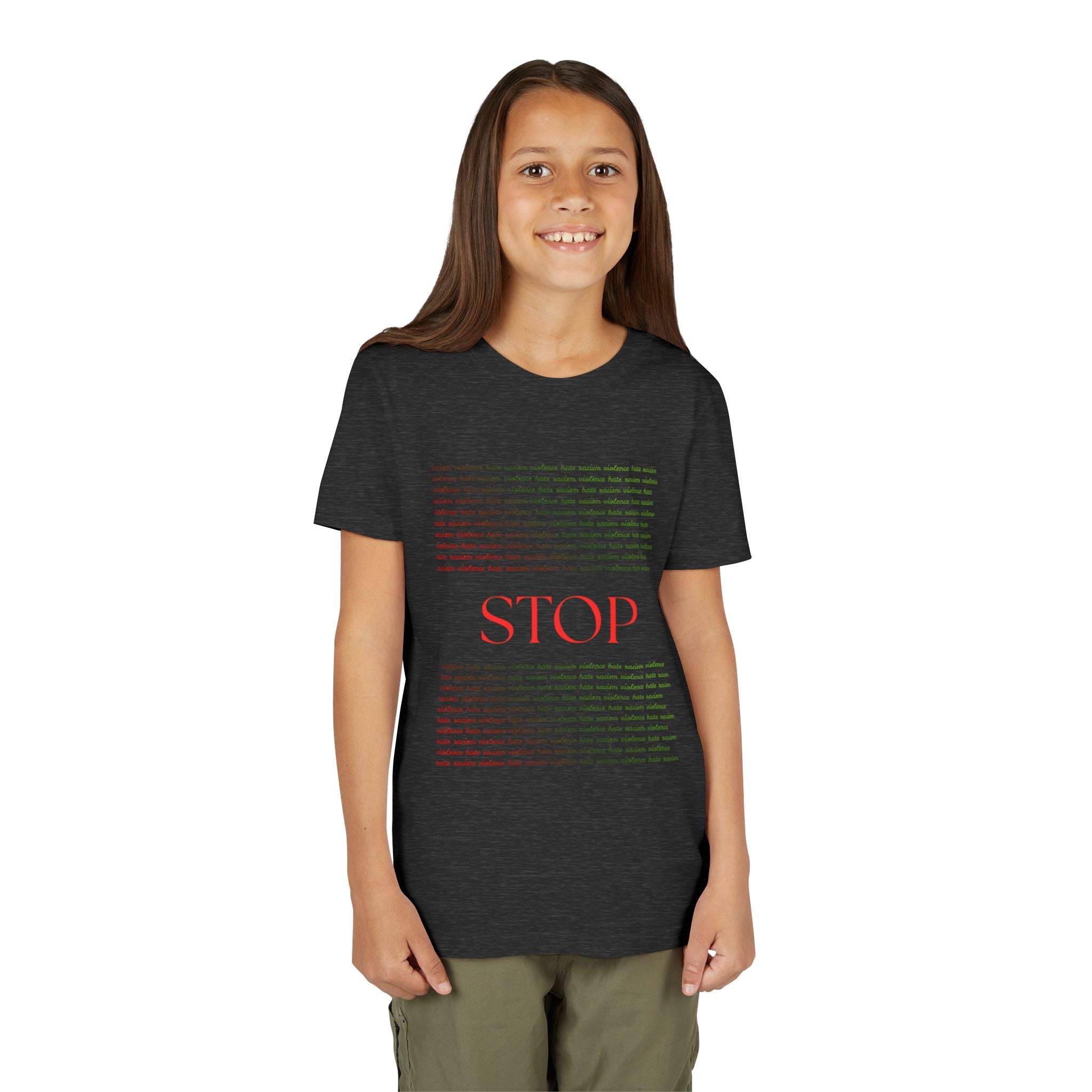 Youth Tee — Bold Yellow 'STOP' Graphic Kids T‑Shirt