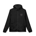 Windbreaker Jacket — Minimal White Camo Hooded Windbreaker with Small Chest Patch & Sleeve Logos
