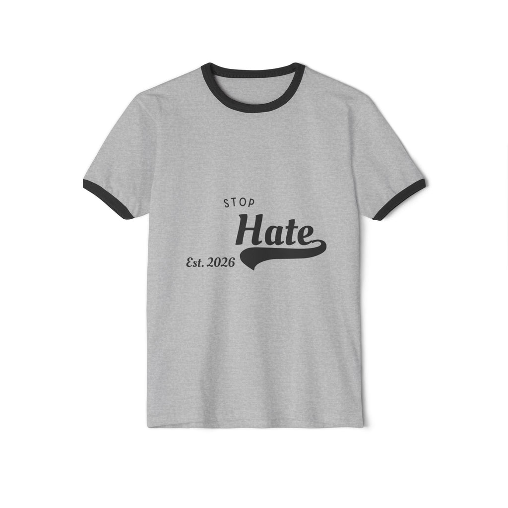 Stop Hate Ringer T-Shirt — Vintage Est. 2026 Anti-Hate Tee