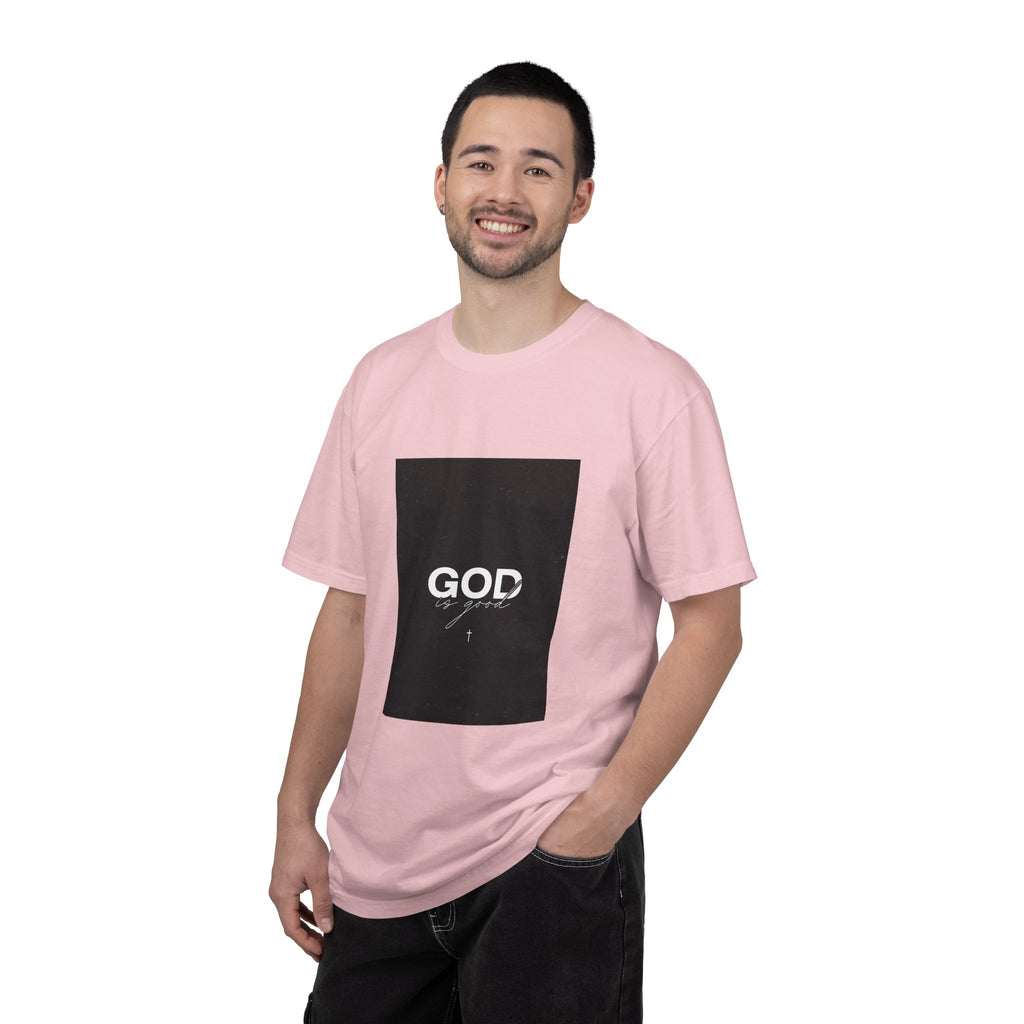 God Typography T-Shirt — Minimal Black Square Graphic Tee