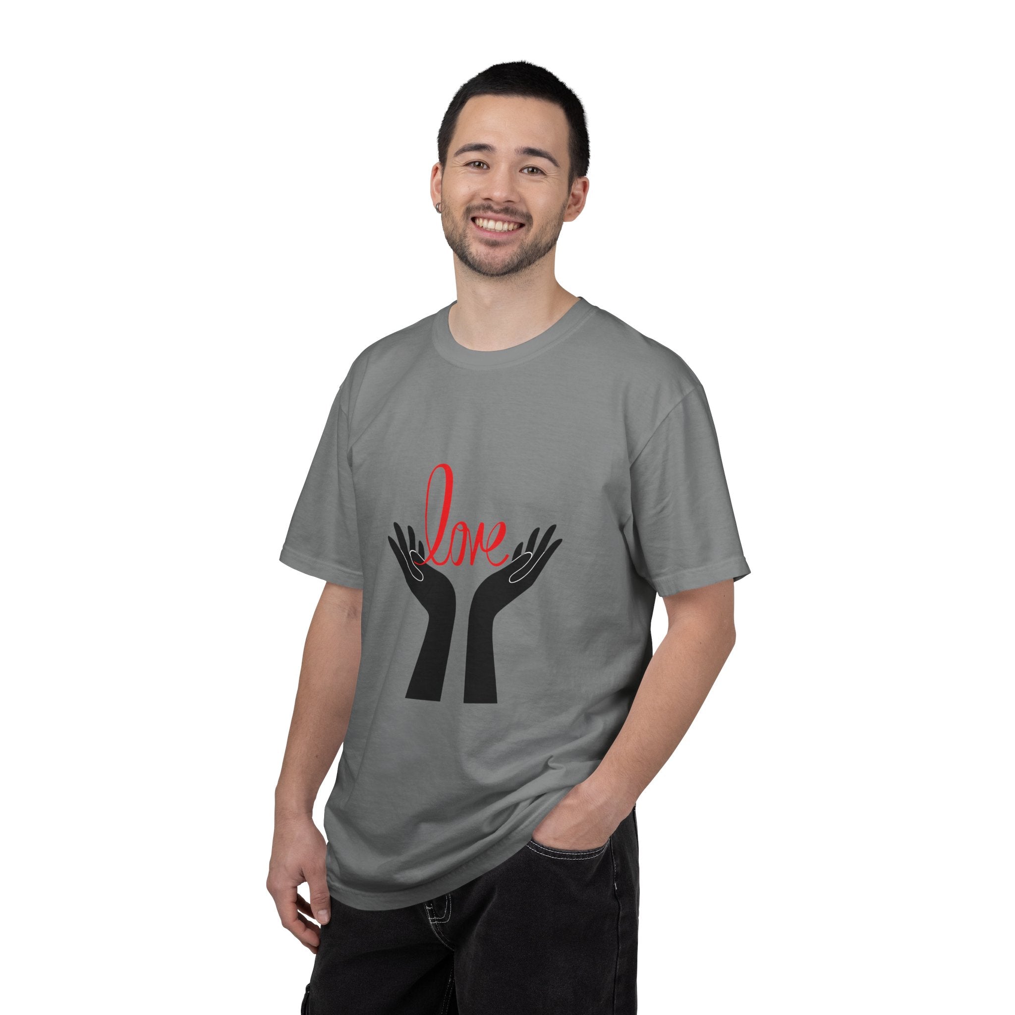 Love Hands T-Shirt — Minimalist Heart Hands Graphic Tee