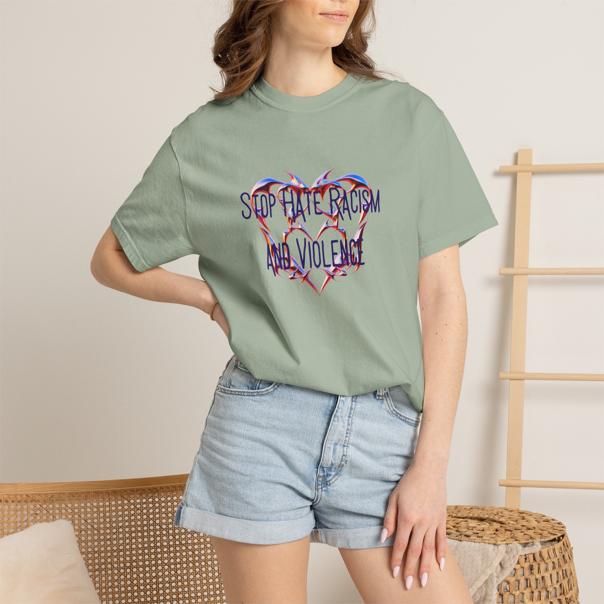 Stop the Racism and Violence Heart T-Shirt