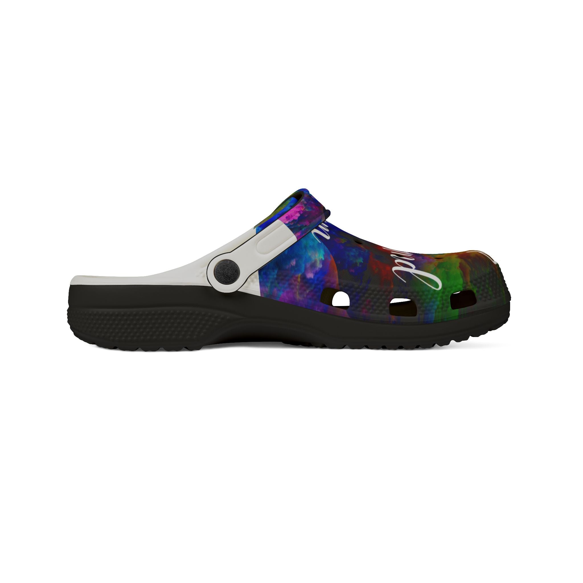 Stop Hate and Racism EVA Foam Clogs — Colorful Tie-Dye Statement Shoes