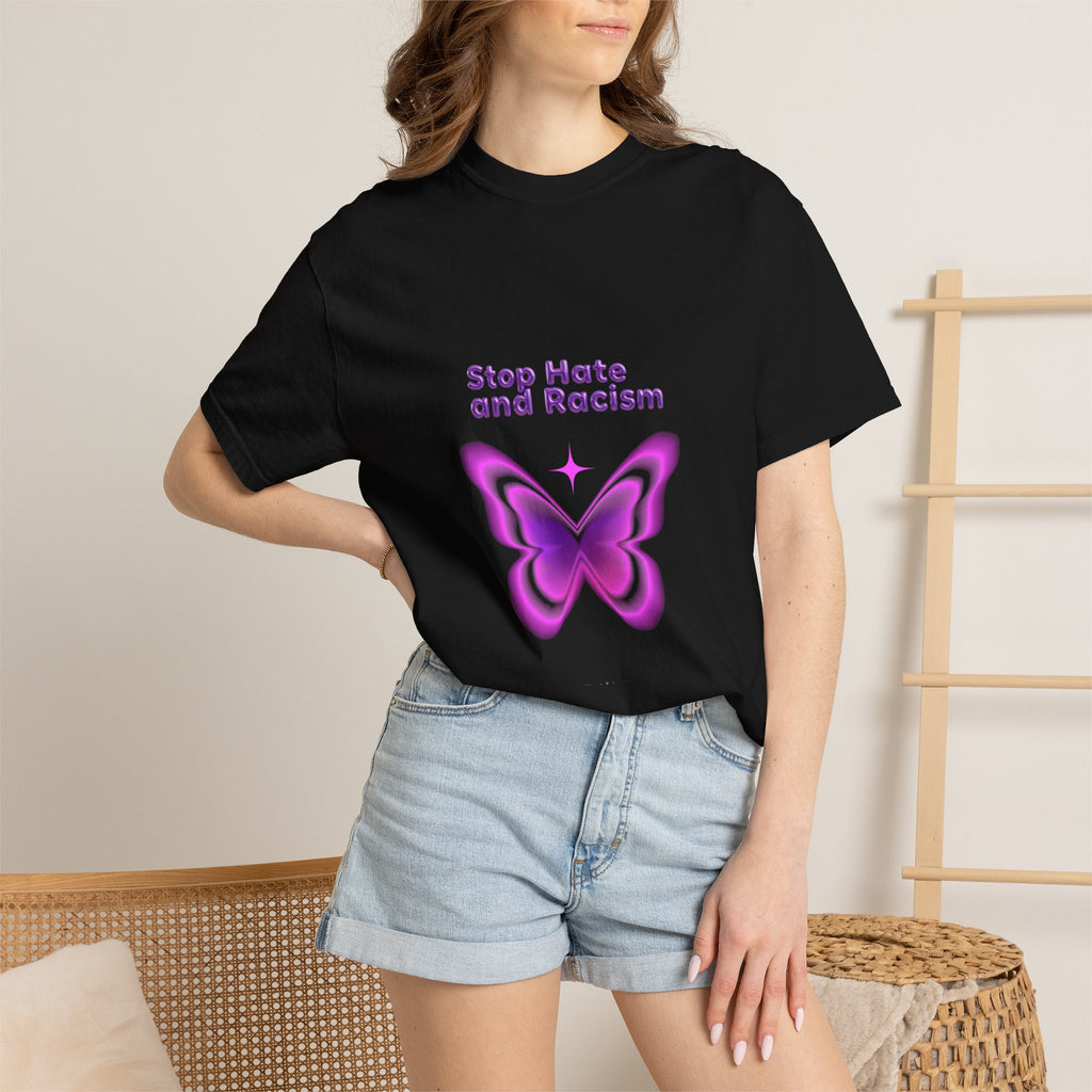 Stop Hate and Racism Butterfly T-Shirt