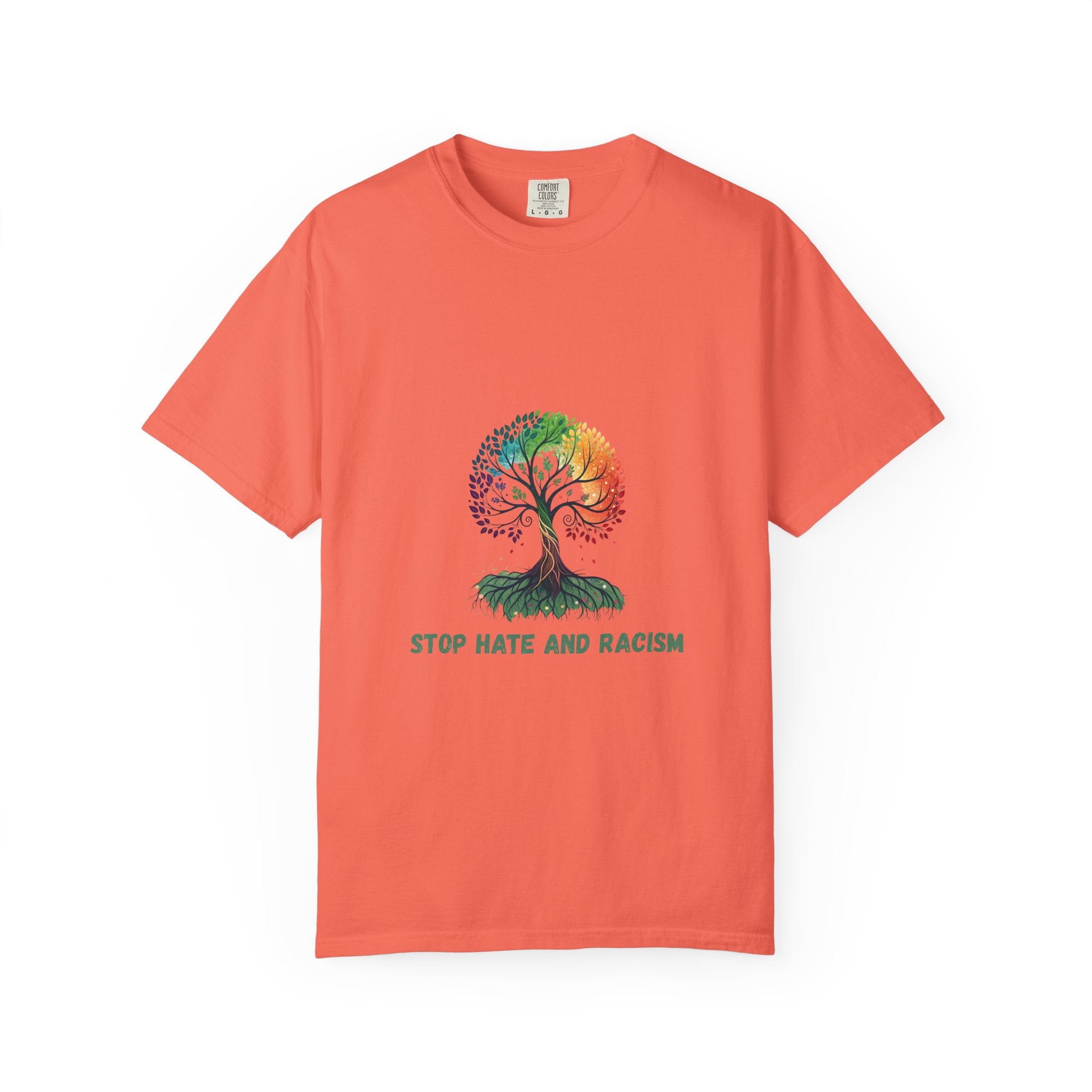 Stop Hate and Racism Tree T-Shirt — Rainbow Unity Tee