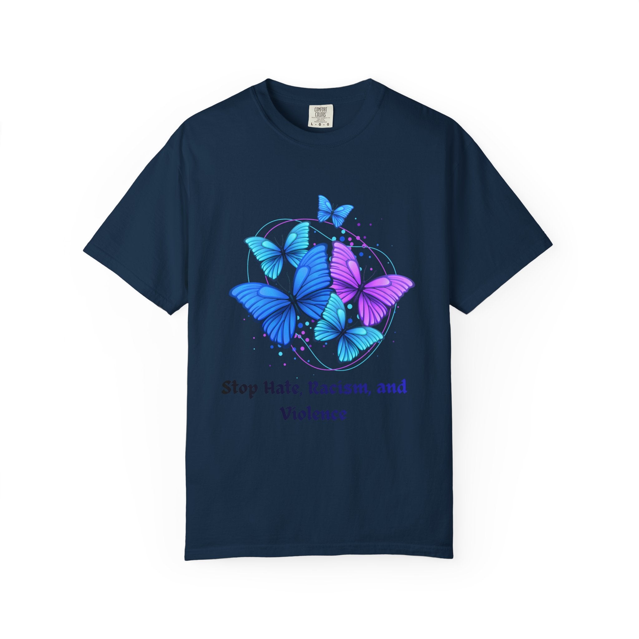 Butterfly Peace T-Shirt — "Stop Hate, Racism, and Violence" Anti-Violence Tee