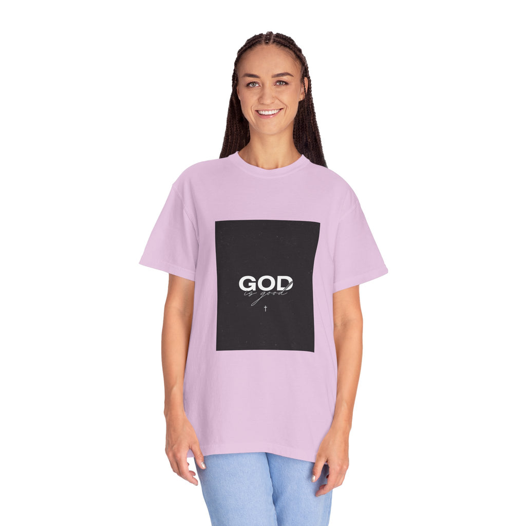 God Typography T-Shirt — Minimal Black Square Graphic Tee