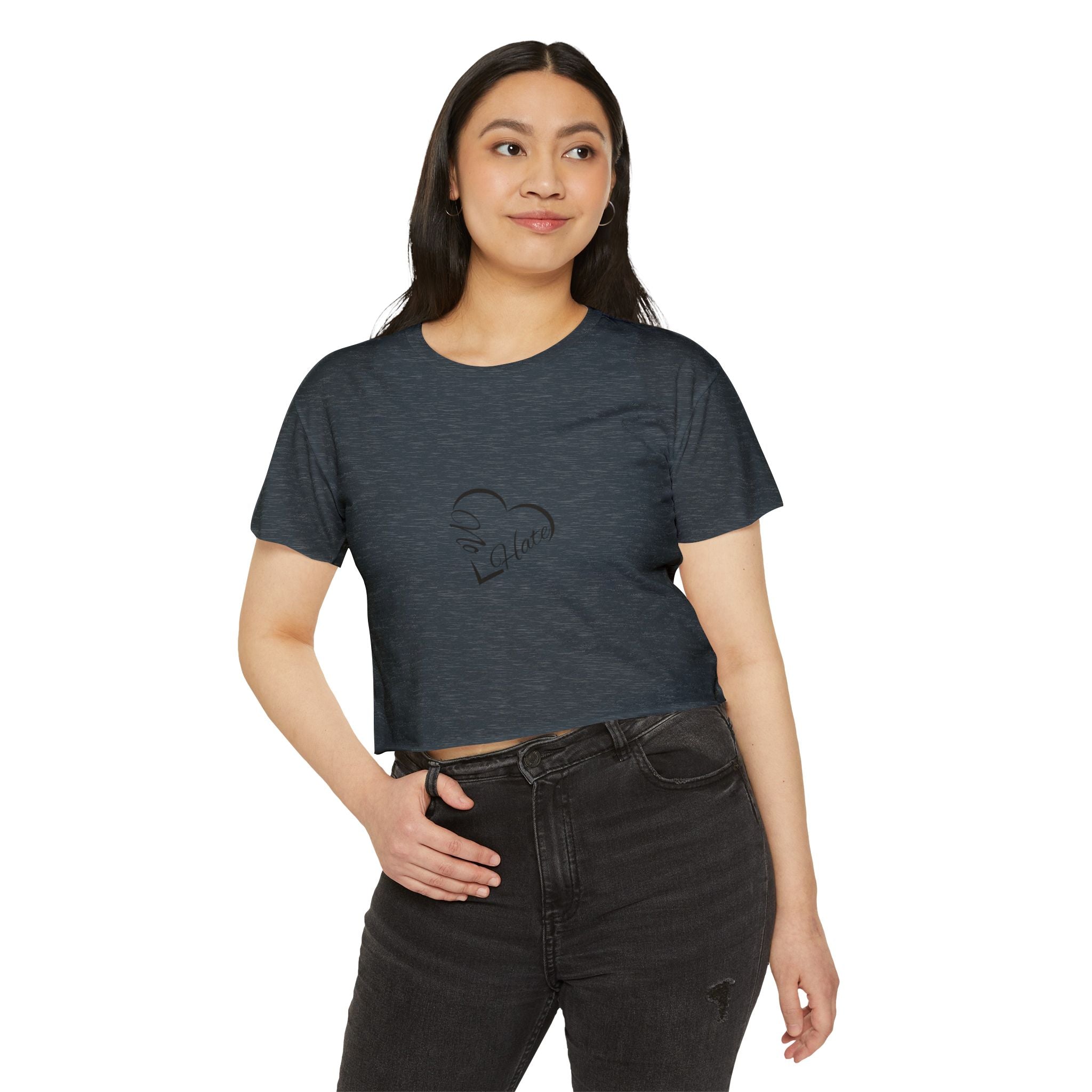 Women's 'No Hate' Heart Crop Top — Festival Graphic Tee