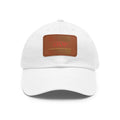 Leather Patch Dad Hat — 'STOP' Embossed Casual Baseball Cap