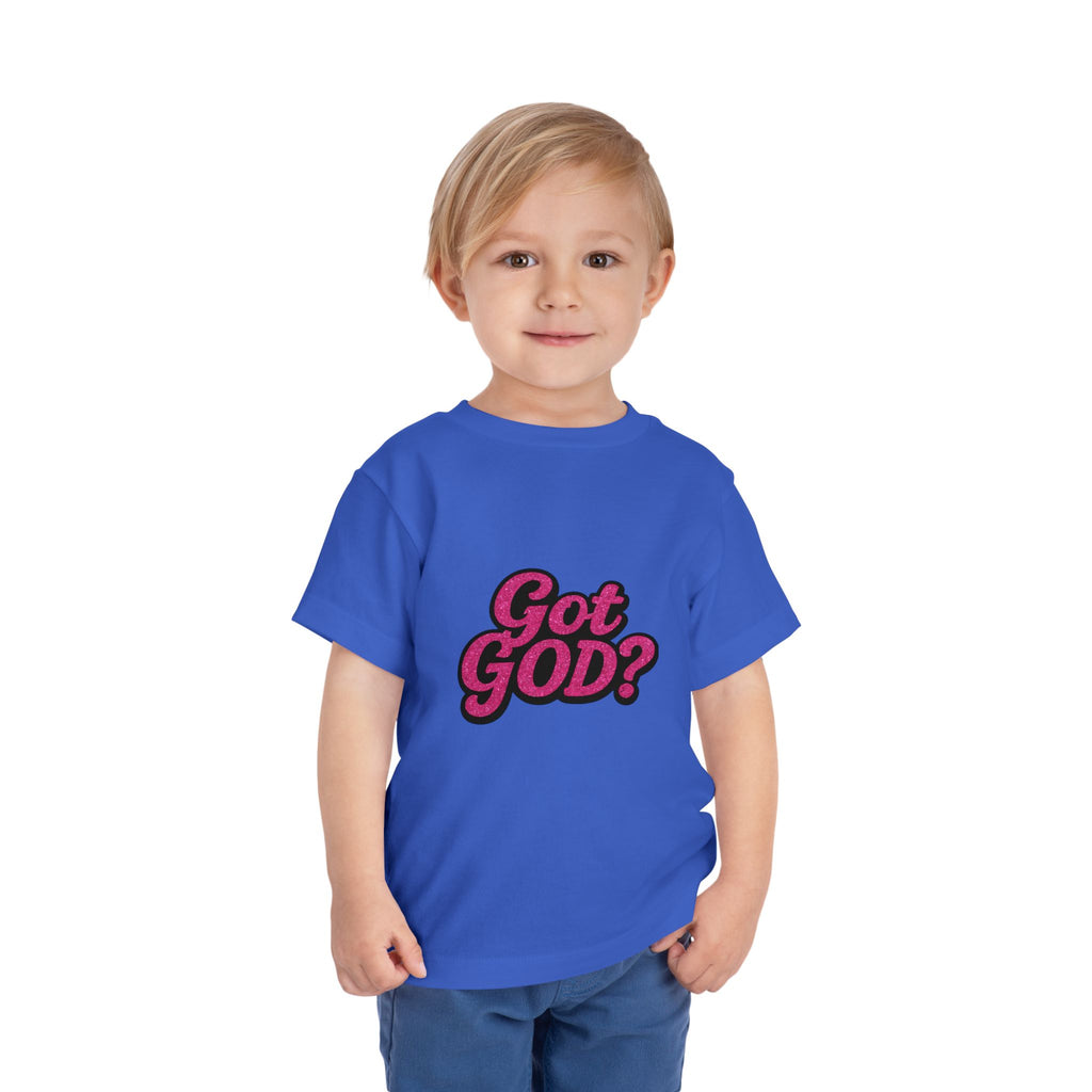 Toddler Tee - "Got GOD?" Pink Retro Christian Graphic Shirt