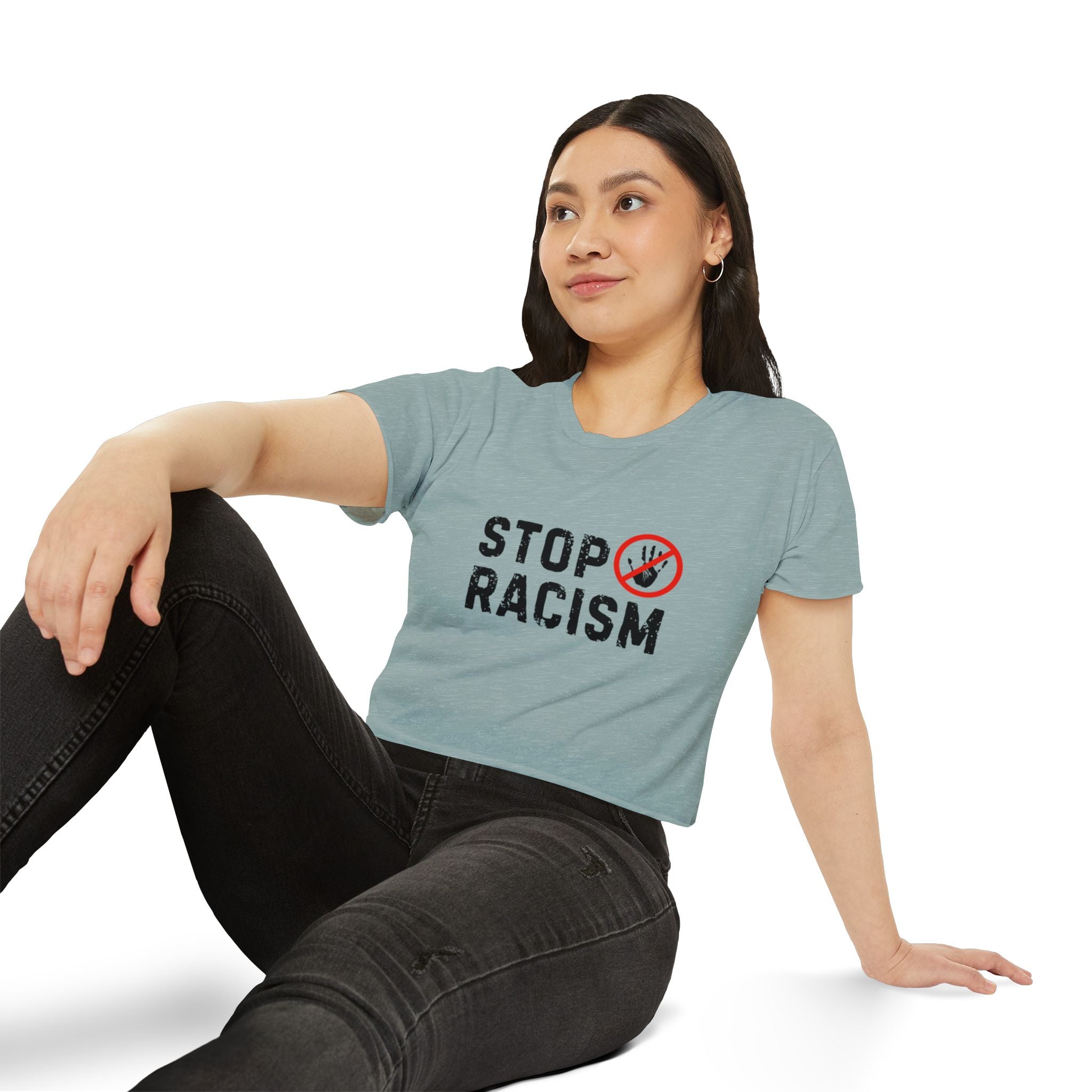 Stop Racism Crop Top — Women's Activist Festival Tee