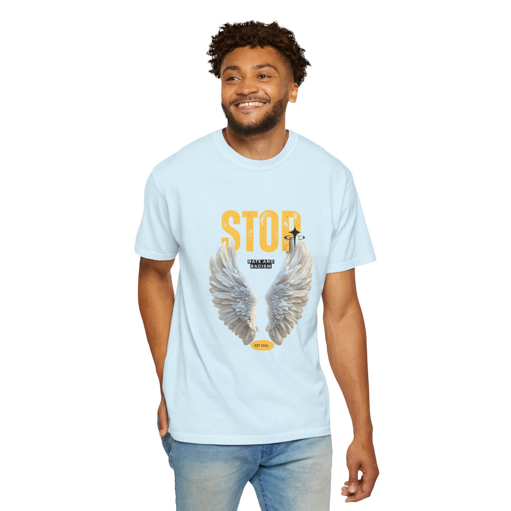 Angel Wings "STOP" Graphic T‑Shirt