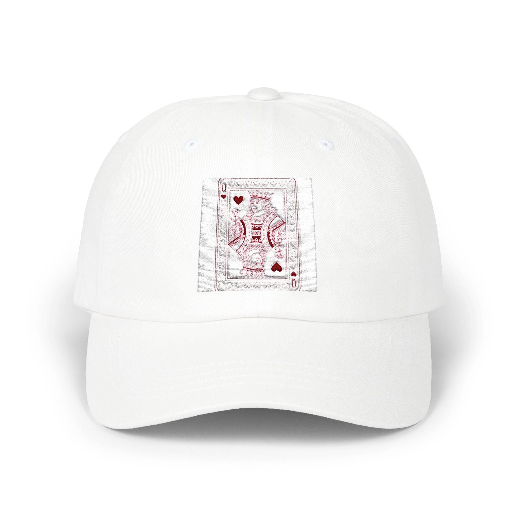 Dad Cap with Vintage Playing Card Red Hearts Design — Classic Baseball Hat