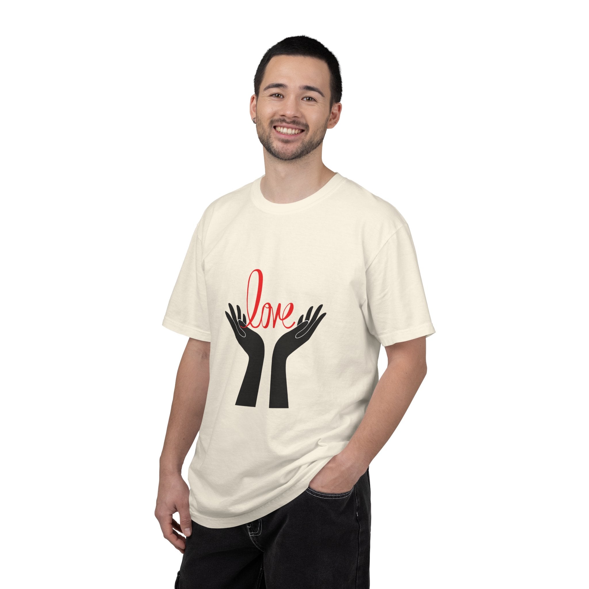 Love Hands T-Shirt — Minimalist Heart Hands Graphic Tee