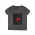 Ladies' V-Neck T-Shirt — Retro "Hate" Graphic Tee (Established 2023)