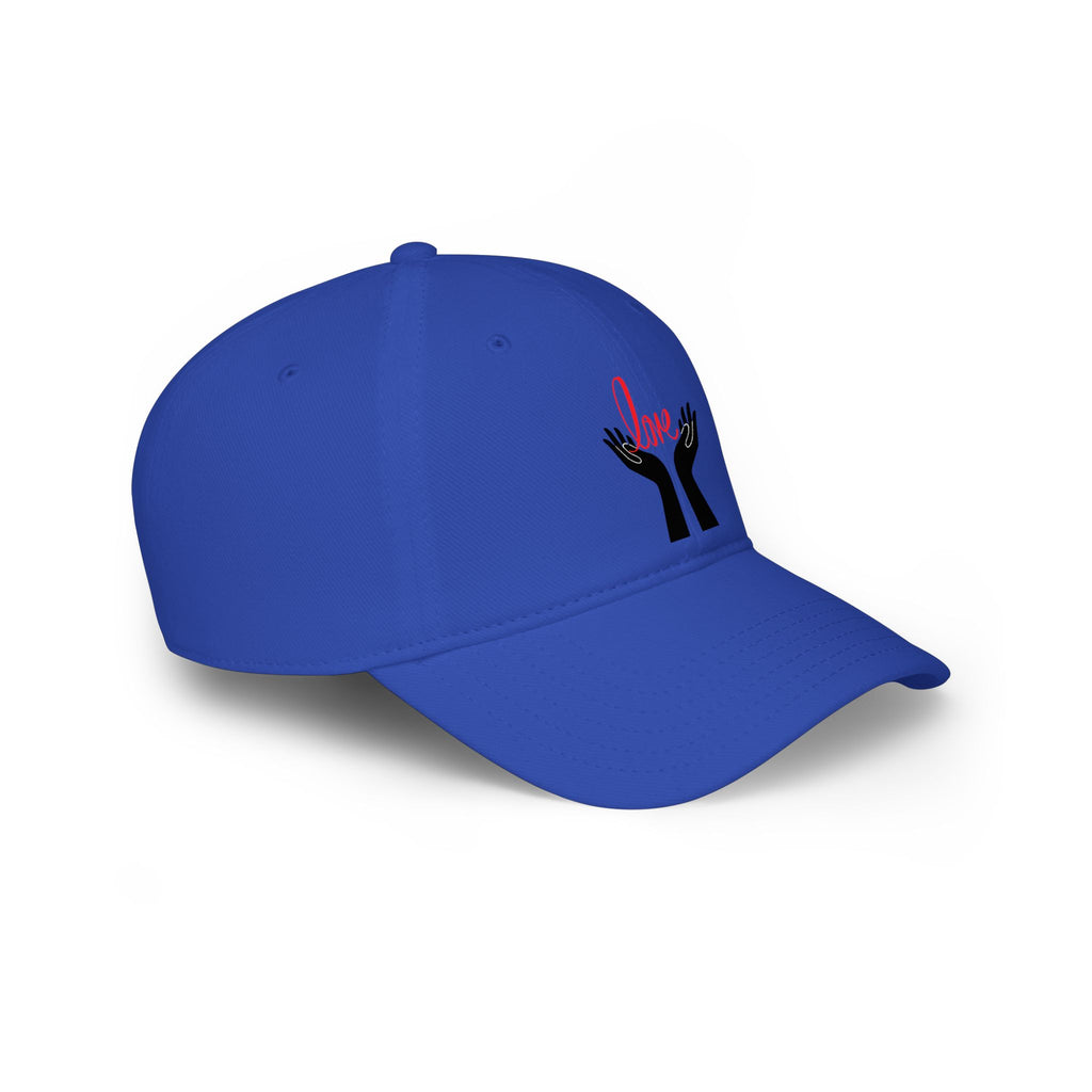 Prayer Hands Baseball Cap — Minimal Black Hands Embroidered Low Profile Hat