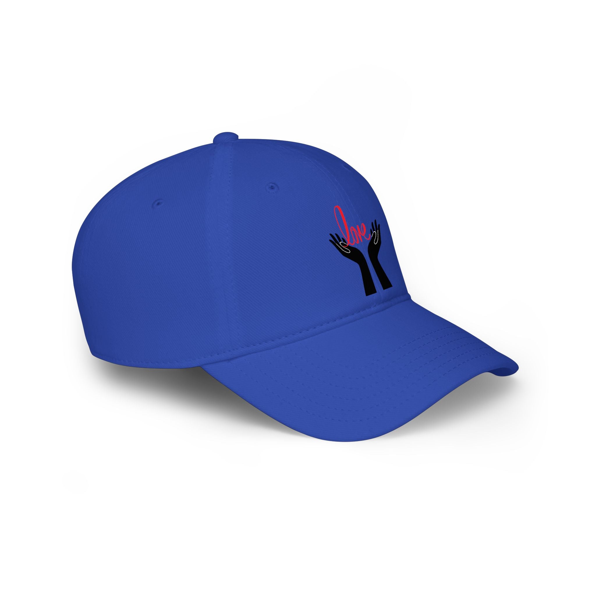 Prayer Hands Baseball Cap — Minimal Black Hands Embroidered Low Profile Hat