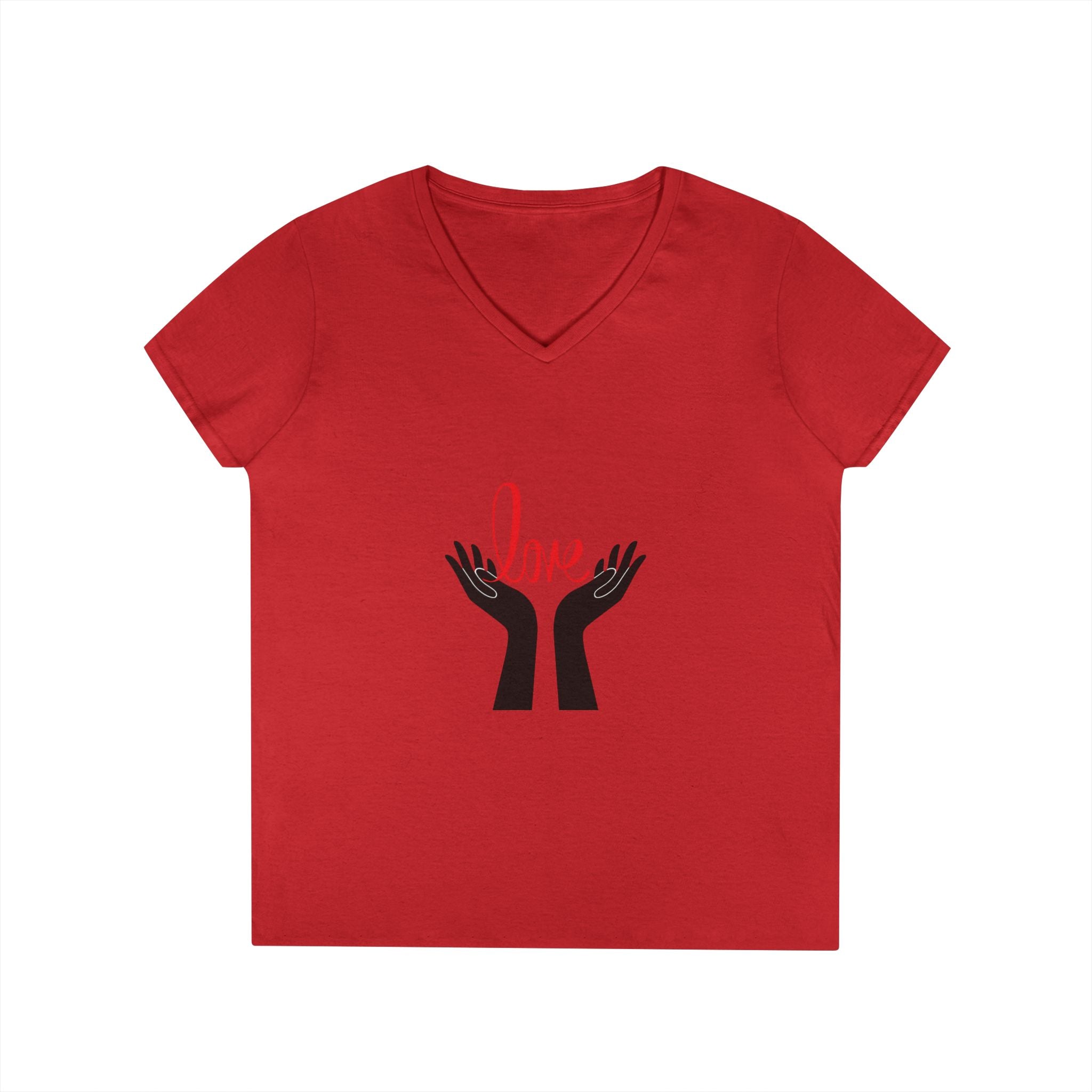 Love Hands V-Neck Tee — Women's Graphic Love T-Shirt