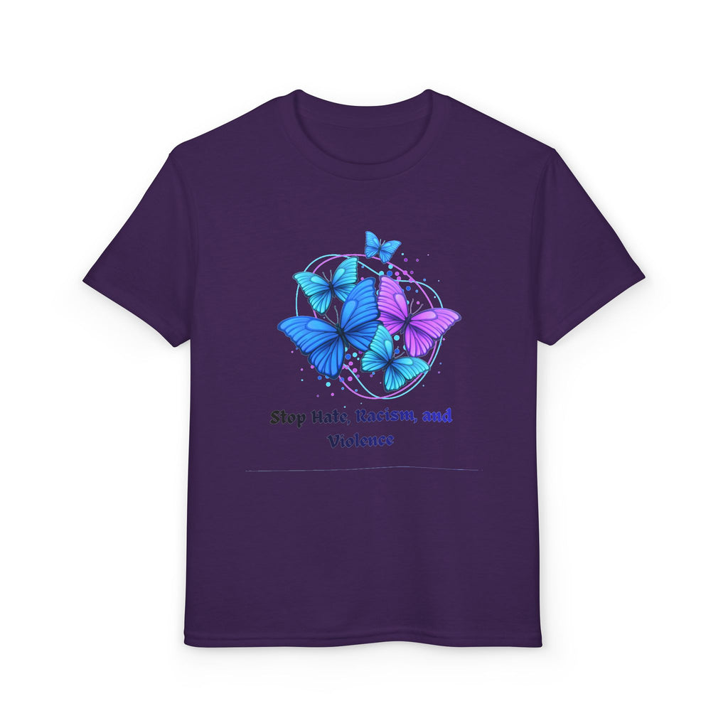 Youth Butterfly Awareness T-Shirt — "Stop Hate, Harassment, and Violence"