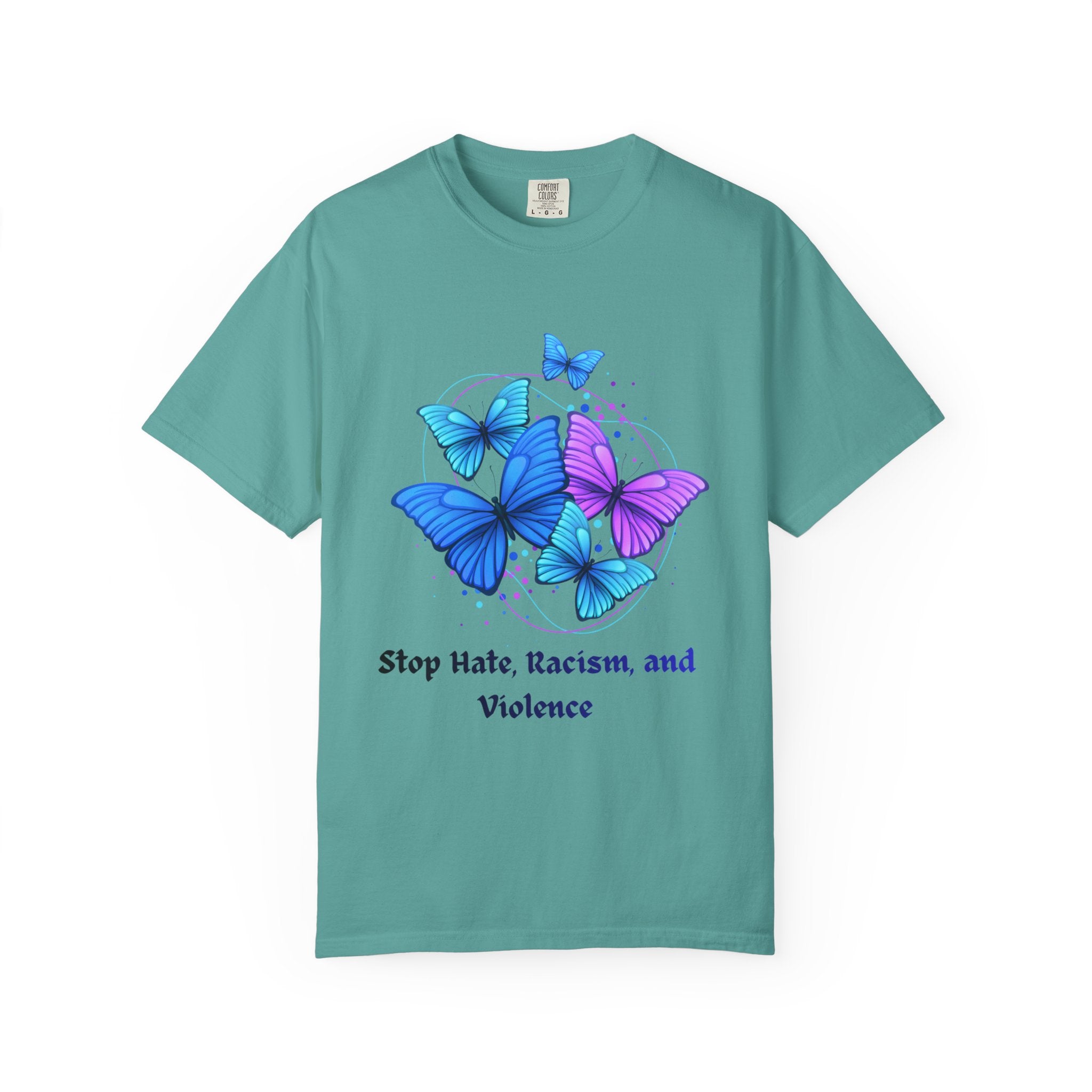 Butterfly Peace T-Shirt — "Stop Hate, Racism, and Violence" Anti-Violence Tee