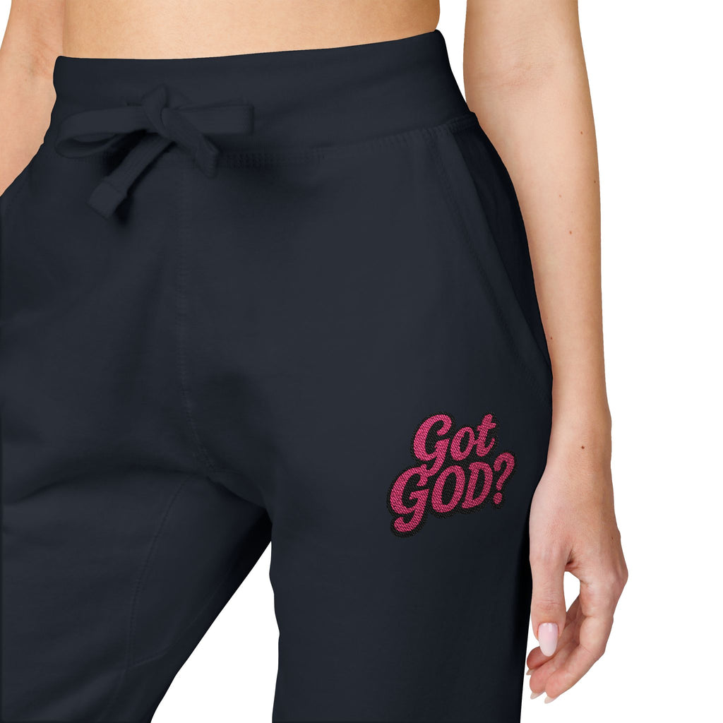 Embroidered 'Get Yours' Fleece Sweatpants — Cozy White Joggers