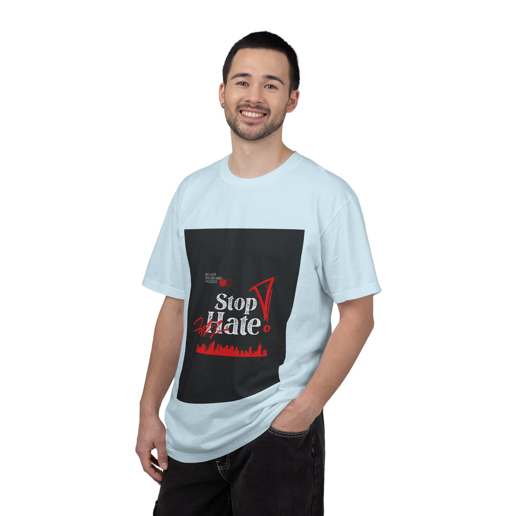 Stop Hate T-Shirt — Anti-Hate Protest Tee with Megaphone Graphic
