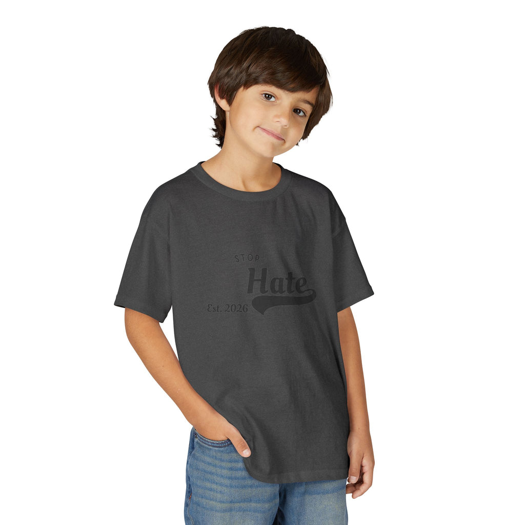 Youth T-Shirt — "Stop Hate Est. 2020" Graphic Tee