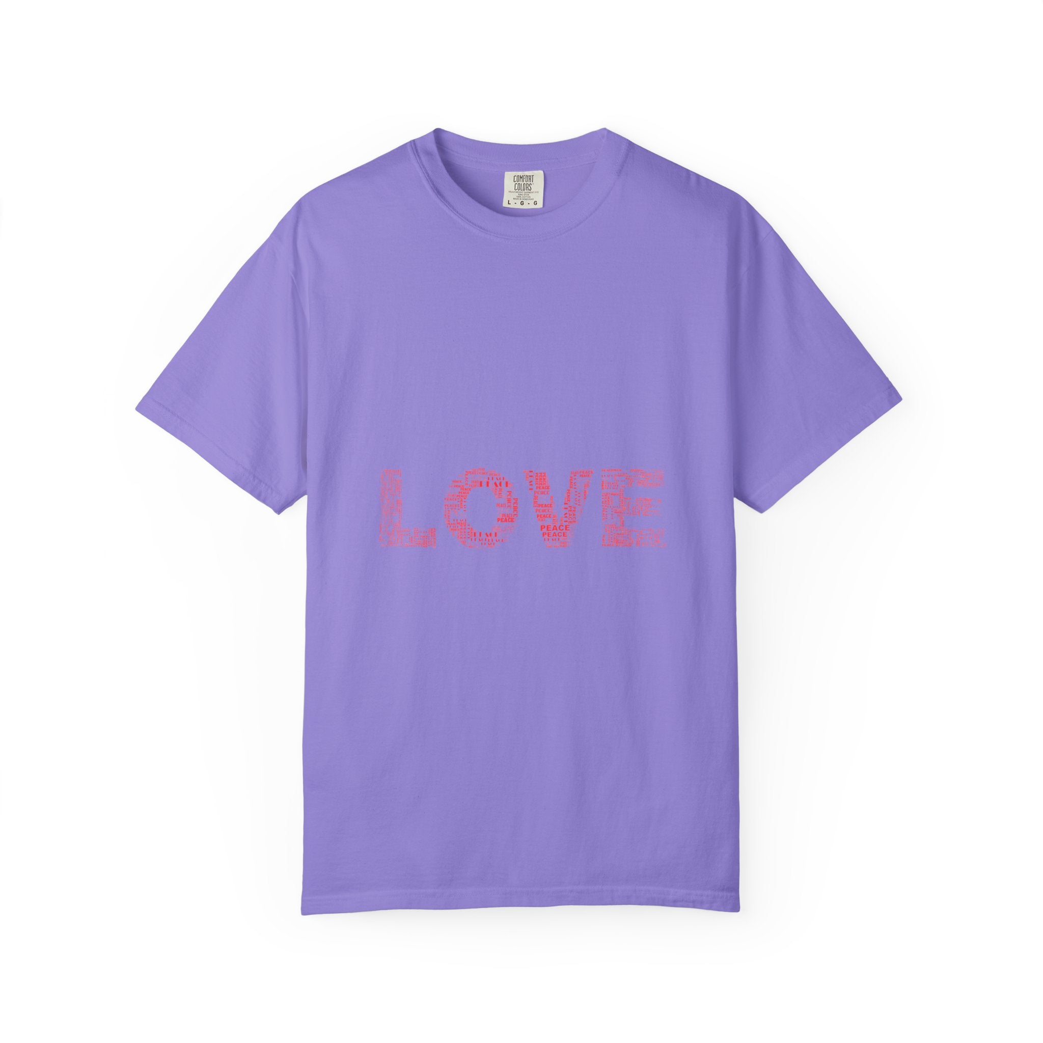 LOVE Graphic T-Shirt — Pink Floral Text Tee for Valentine’s Day & Everyday