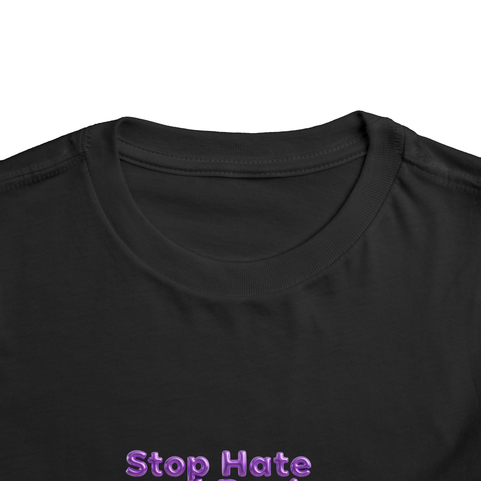 Stop Hate and Racism Toddler Tee — Purple Butterfly Anti-Racism Shirt