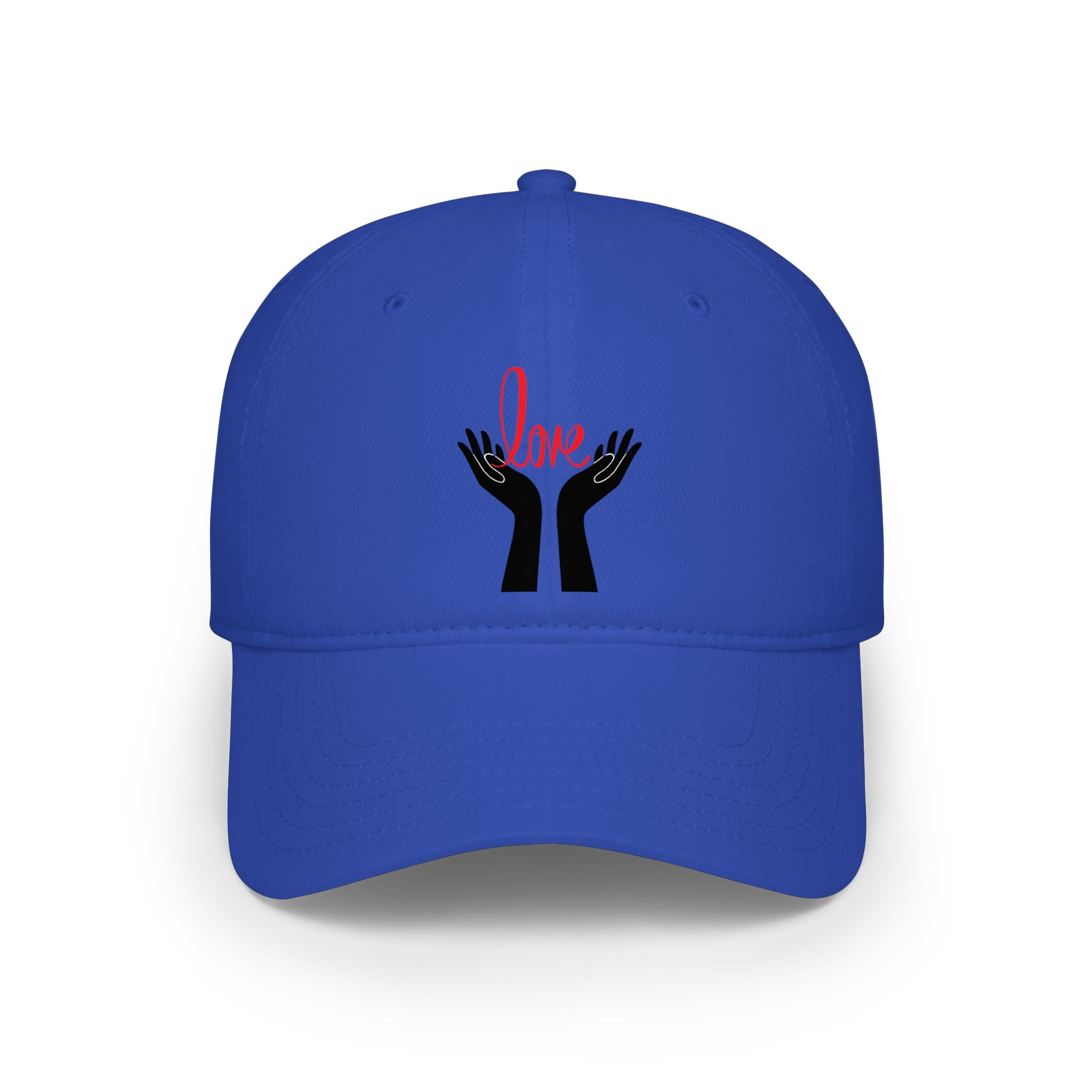 Prayer Hands Baseball Cap — Minimal Black Hands Embroidered Low Profile Hat