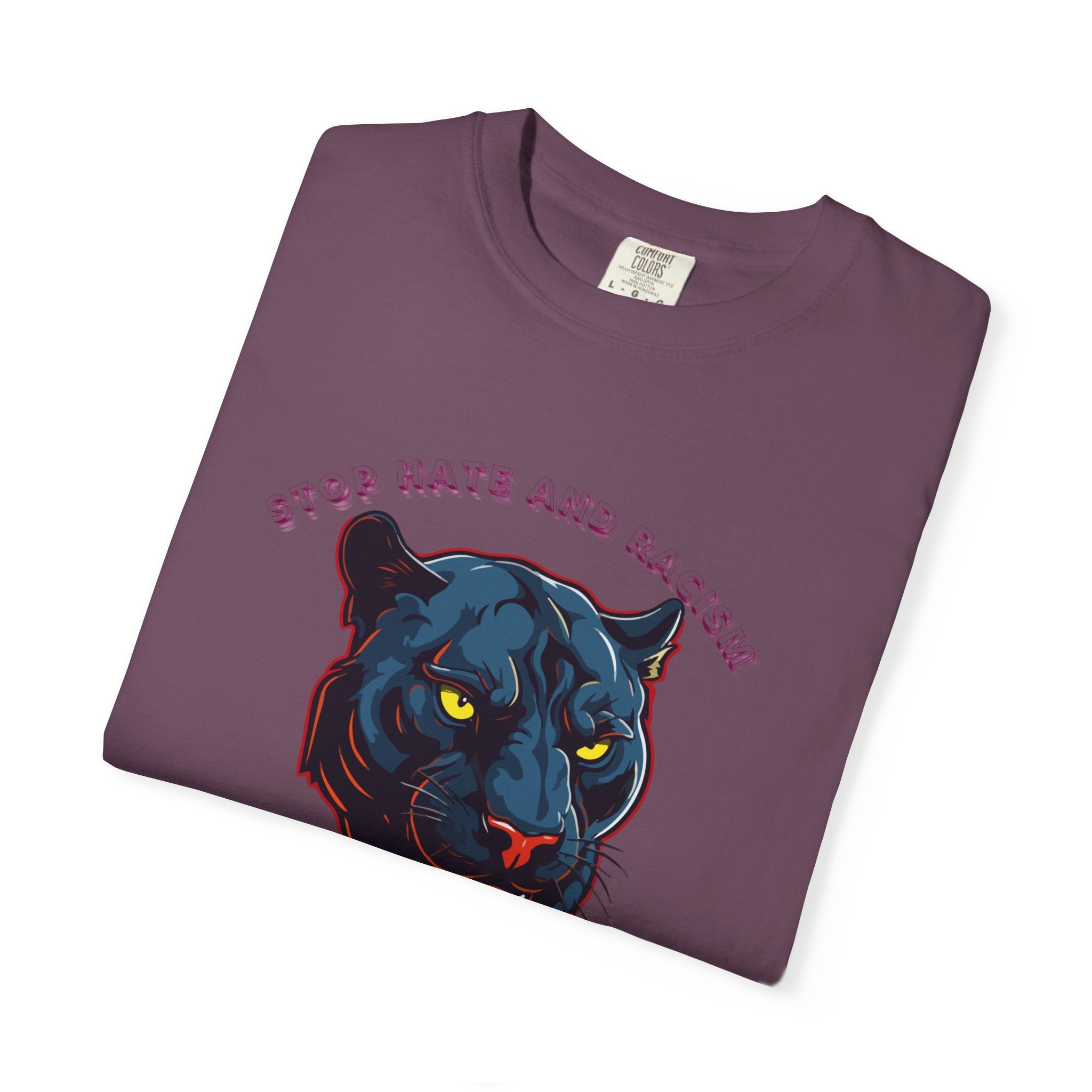No Violence Panther T-Shirt — Graphic Animal Tee with 'No Violence' Text