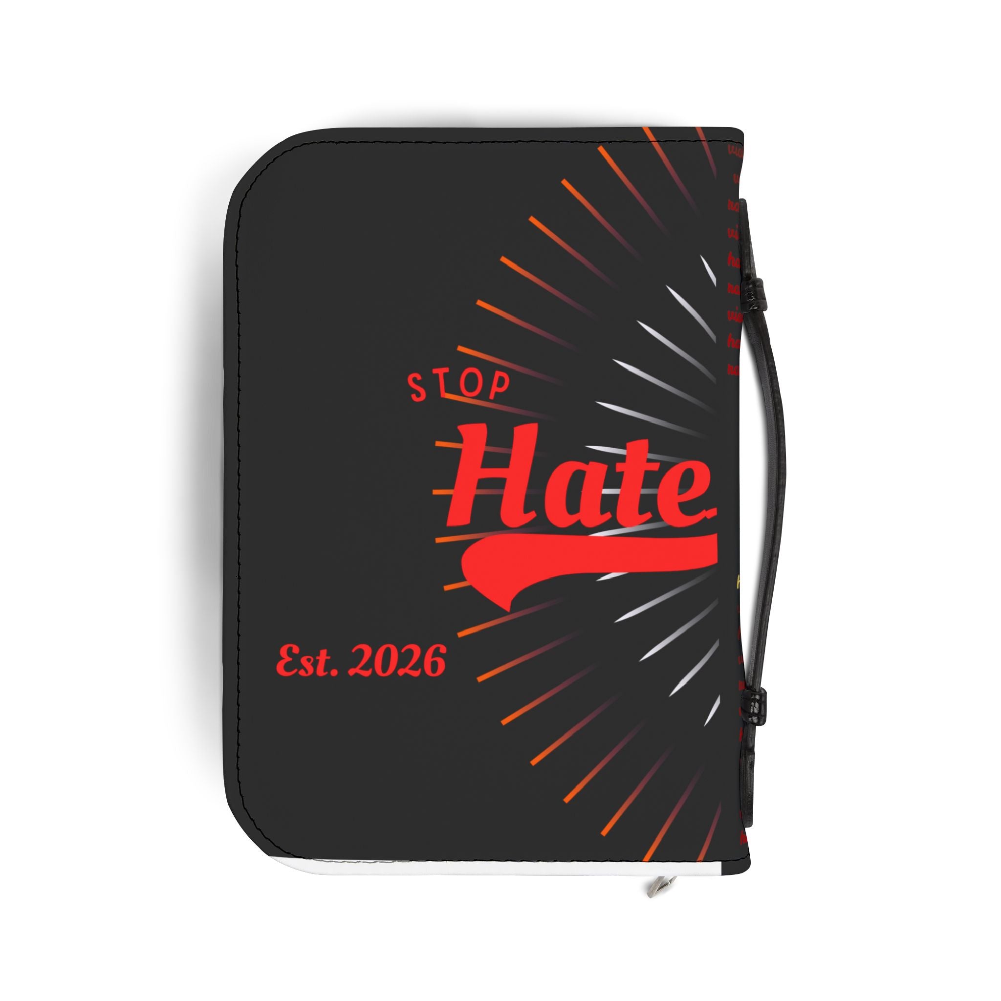 Bible Cover — "Stop Hate" Zippered Bible Case (Anti-Hate Design, Christian Gift)