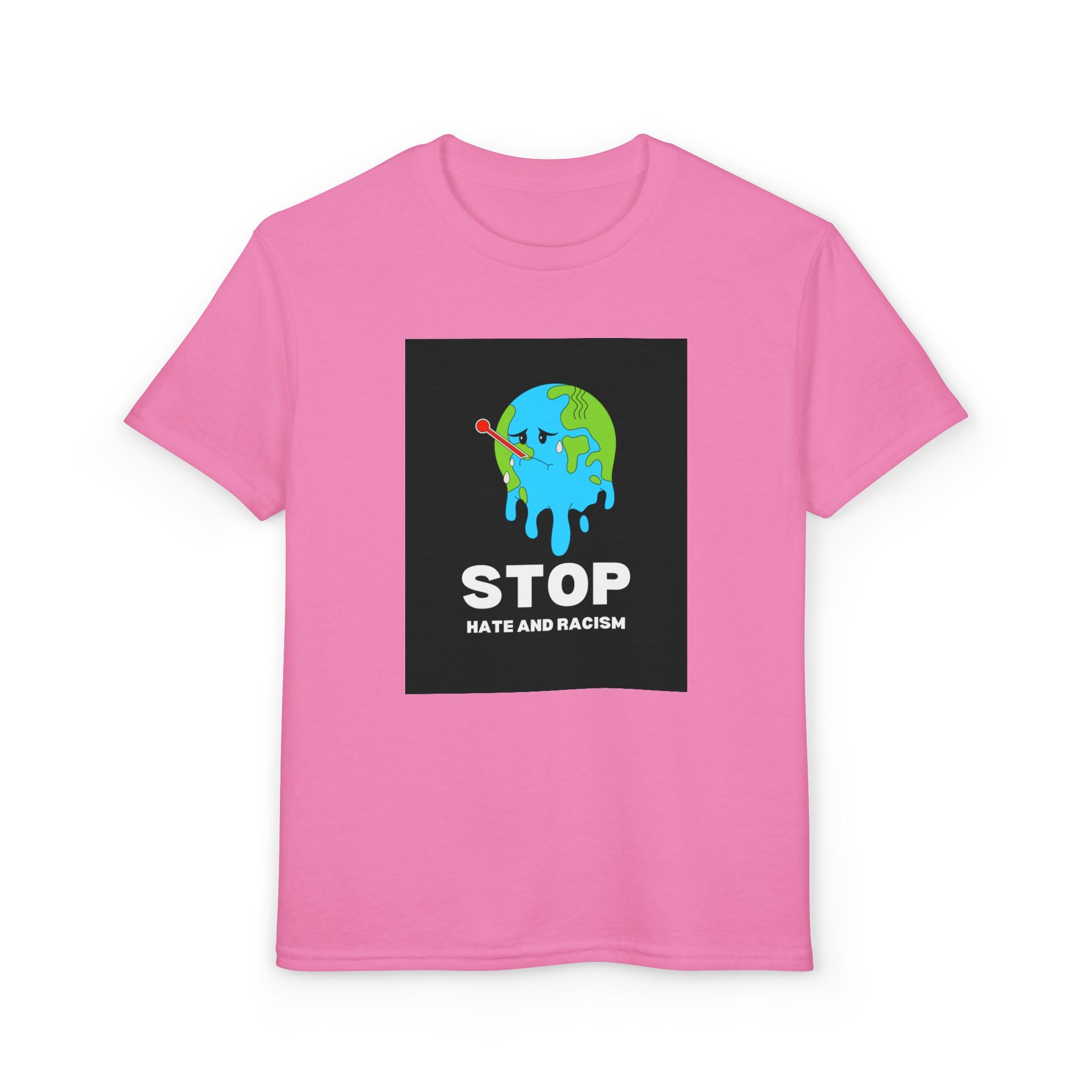 Youth T-Shirt — "STOP Hate and Racism" Earth Graphic Anti-Racism Tee