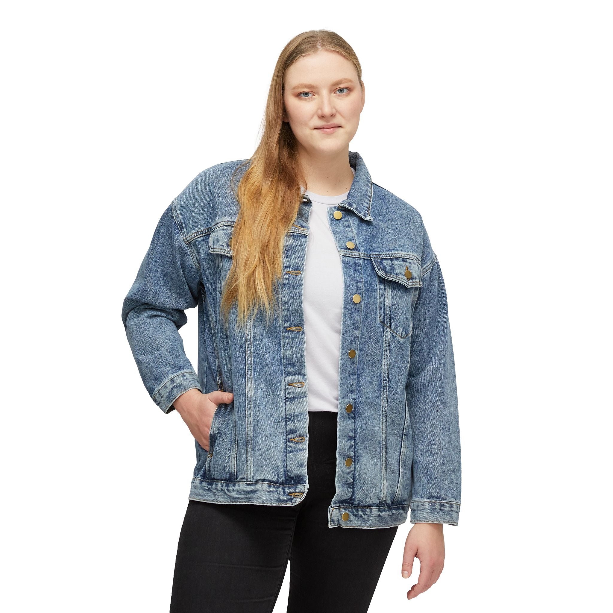 Denim Jacket — 'Stop Hate Racism' Colorful Graffiti Back Patch