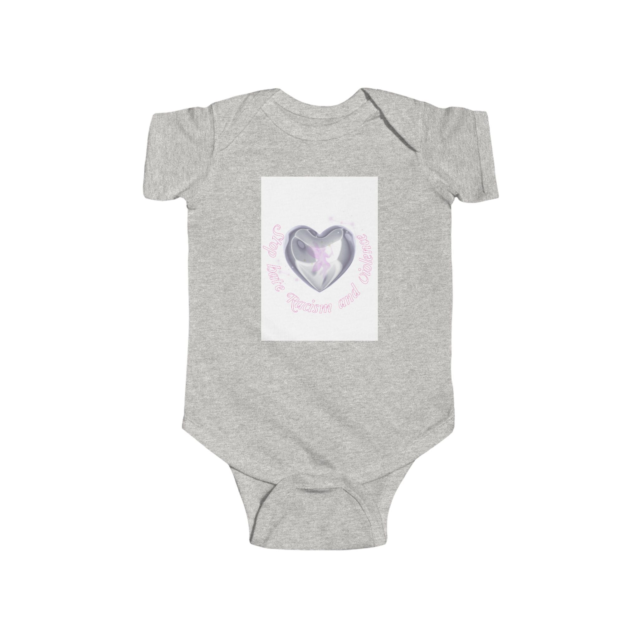 Infant Bodysuit — Pink Heart Crystal Design "My First Little Love"