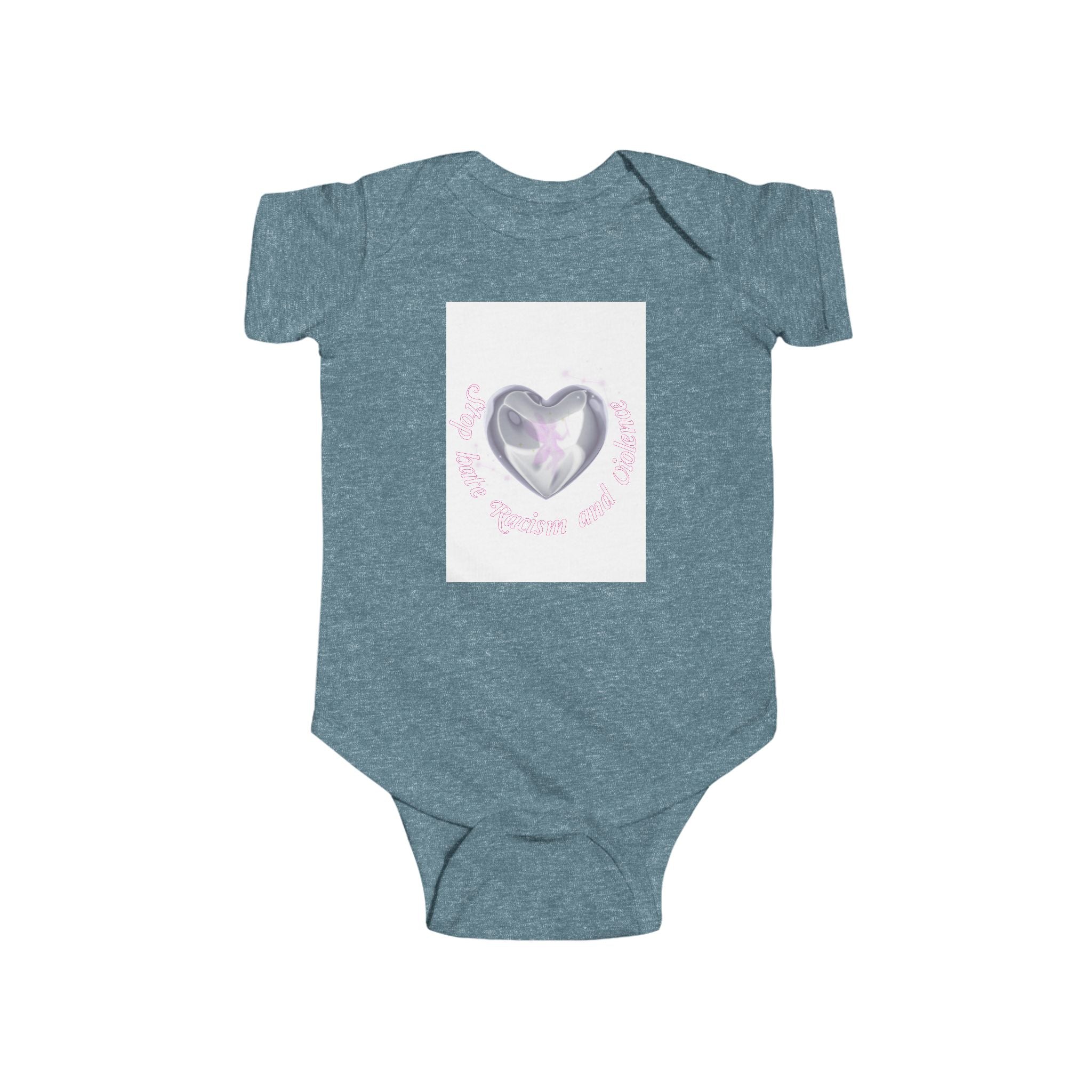 Infant Bodysuit — Pink Heart Crystal Design "My First Little Love"