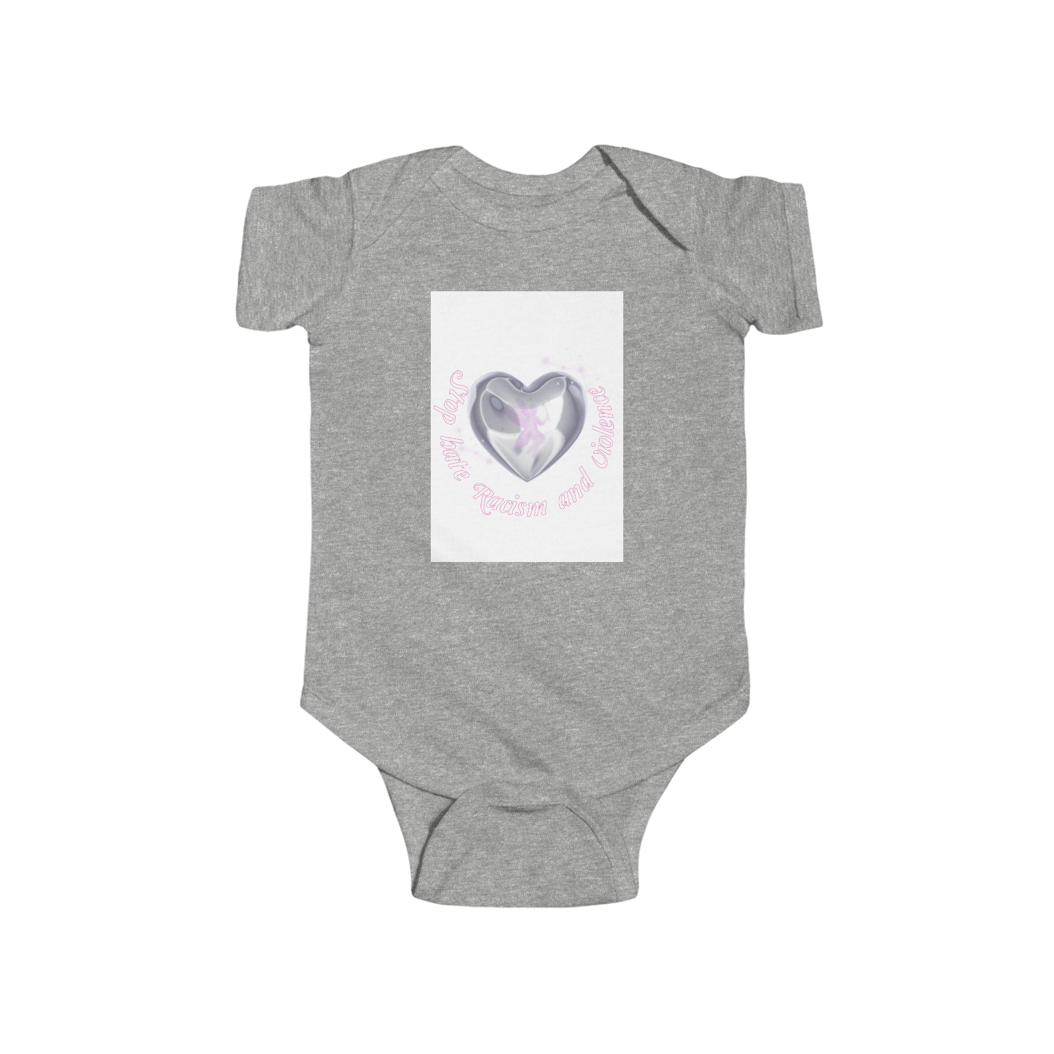 Infant Bodysuit — Pink Heart Crystal Design "My First Little Love"