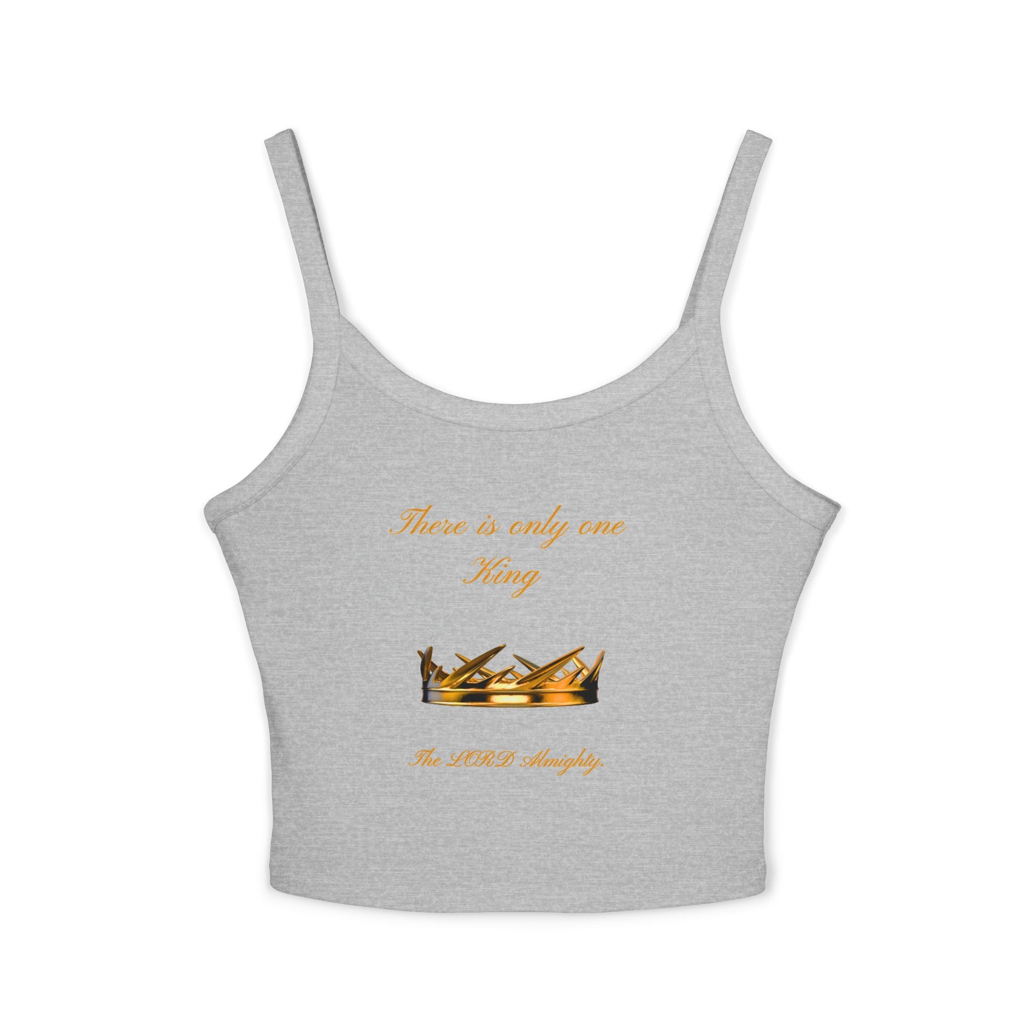 Women's Crop Tank Top - 'There is only one King' Gold Crown Spiritual Faith Graphic