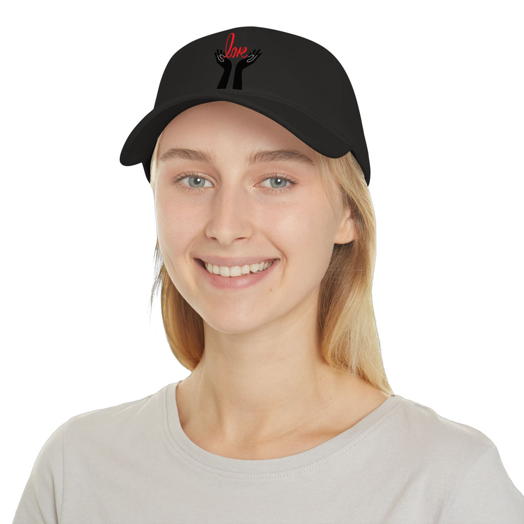 Prayer Hands Baseball Cap — Minimal Black Hands Embroidered Low Profile Hat