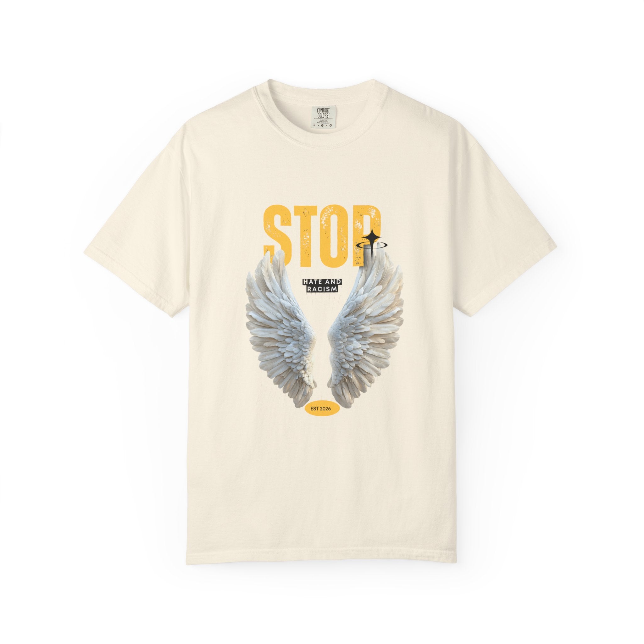 Angel Wings "STOP" Graphic T‑Shirt