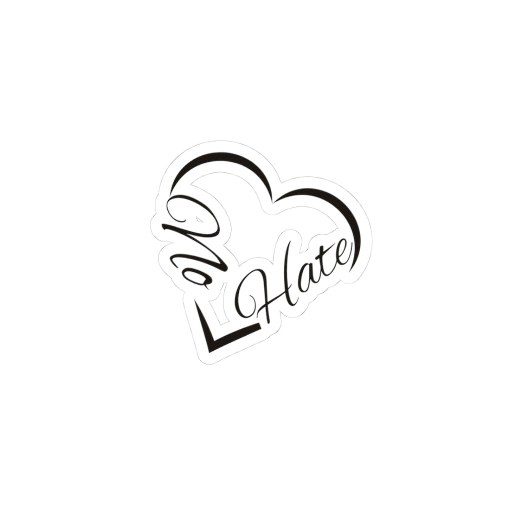 No Hate Heart Sticker — Kiss-Cut Anti-Hate Vinyl Sticker