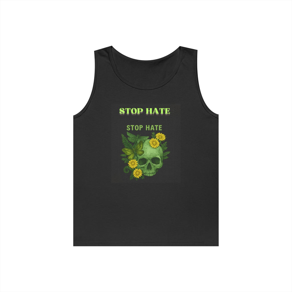 Stop Hate Floral Skull Tank Top — Anti-Hate Graphic Tank