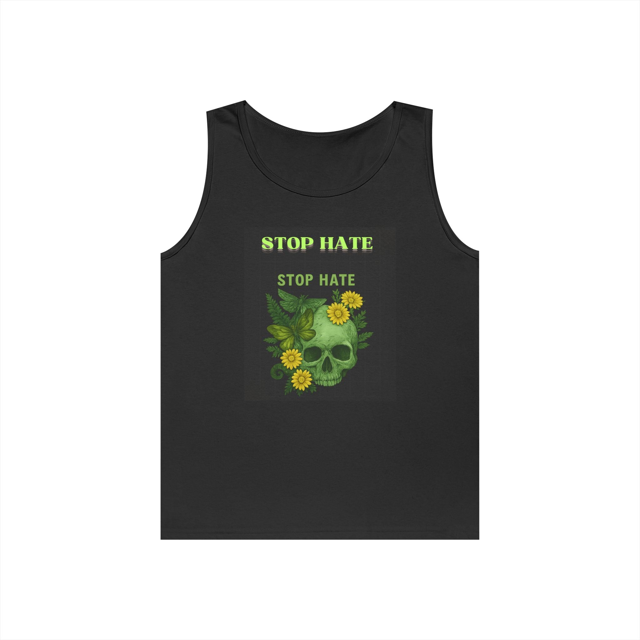 Stop Hate Floral Skull Tank Top — Anti-Hate Graphic Tank