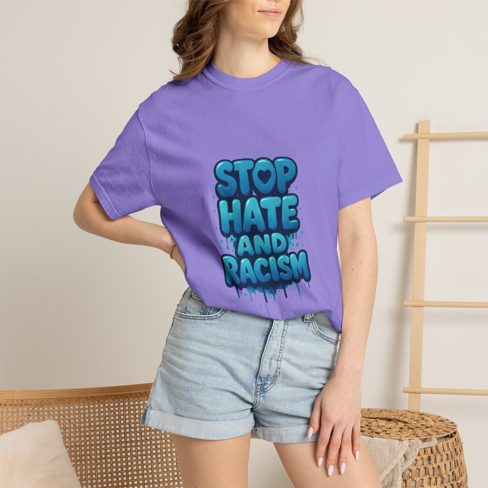 Stop Hate and Racism T-Shirt — Bold Anti-Racism Graphic Tee