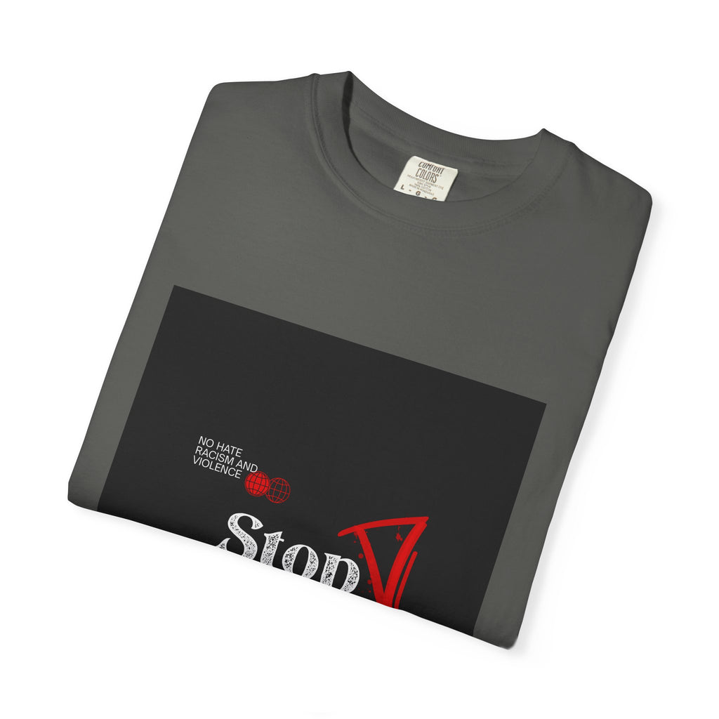 Stop Hate T-Shirt — Anti-Hate Protest Tee with Megaphone Graphic