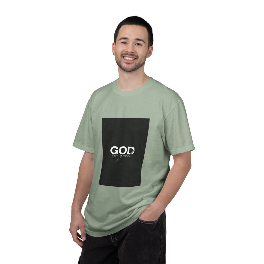 God Typography T-Shirt — Minimal Black Square Graphic Tee