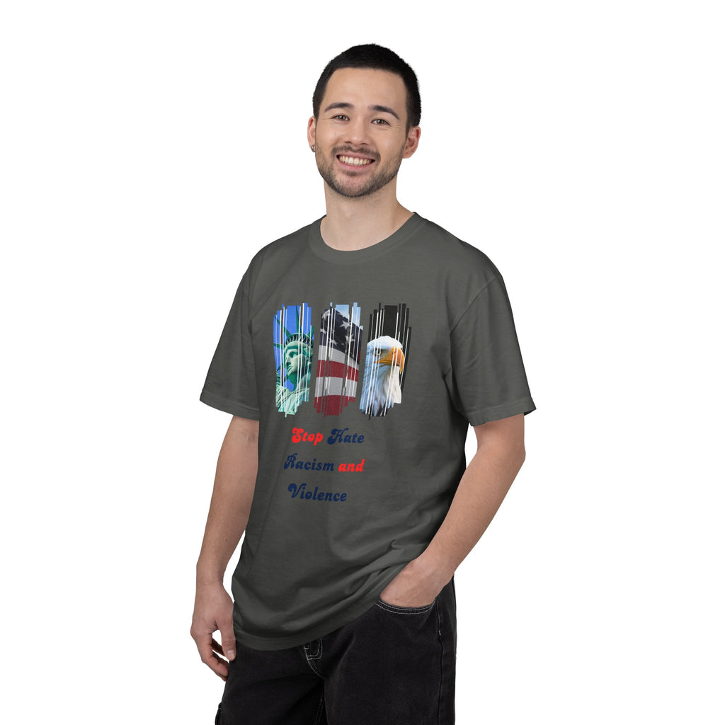 Patriotic 'Stop Hate Racism and Violence' T-Shirt