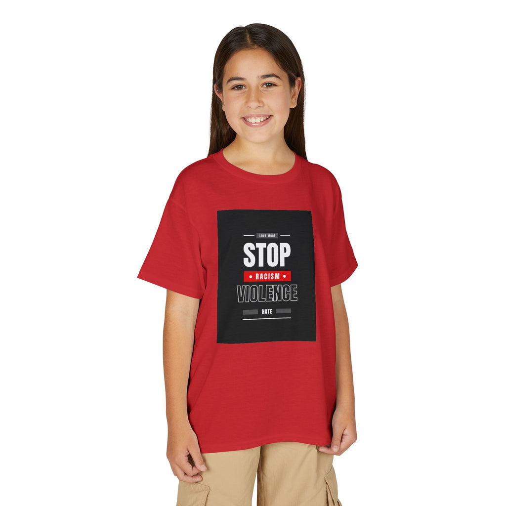 Youth T-Shirt — "Stop Racism Stop Violence" Graphic Tee